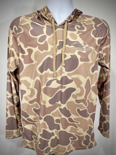 AF Waterfowl - Brown OSC Lightweight Performance Shirt with Hood and Flat Draw String - Angler's Pro Tackle & Outdoors