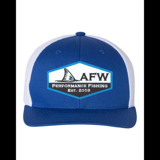 AF Waterfowl Fishing Patch Hat - Royal - White Flextfit - Angler's Pro Tackle & Outdoors