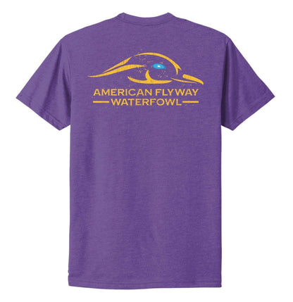 AF Waterfowl Purple Rush Tee Shirt w/ Solid Logo Distressed - Angler's Pro Tackle & Outdoors