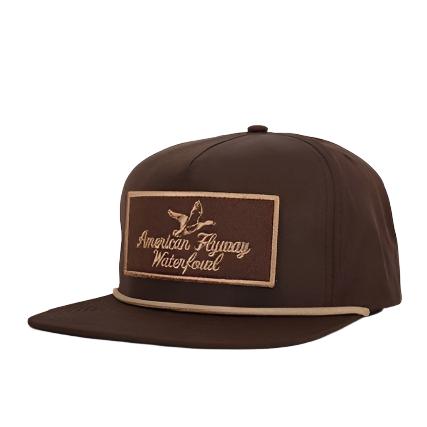 AF Waterfowl Throwback Vintage Rope Hat Brown with Patch and Tan Rope - Angler's Pro Tackle & Outdoors