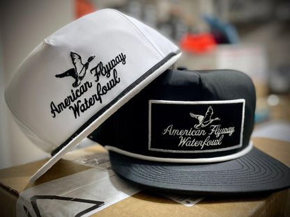 AF Waterfowl - Throwback Vintage Rope Hat White with Black Rope - Angler's Pro Tackle & Outdoors