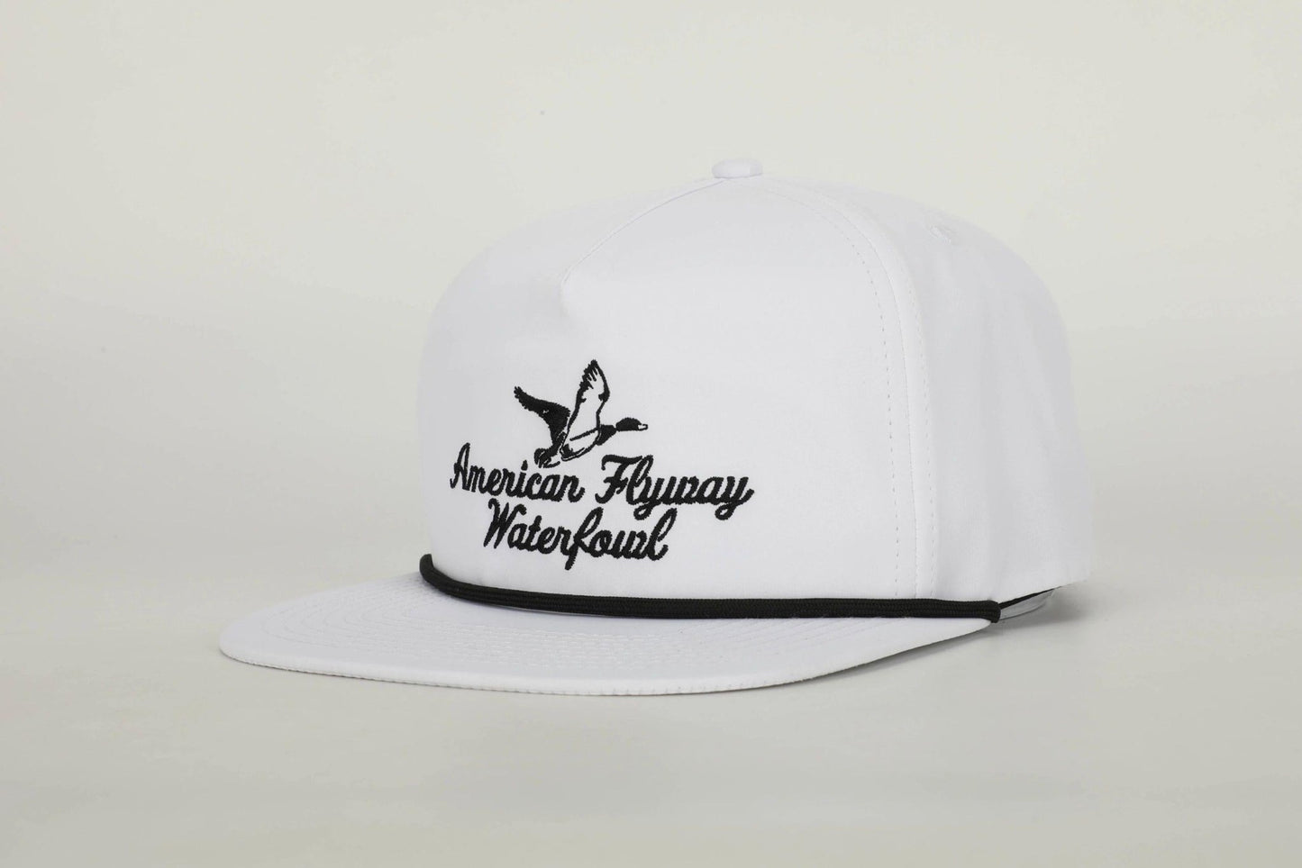 AF Waterfowl - Throwback Vintage Rope Hat White with Black Rope - Angler's Pro Tackle & Outdoors