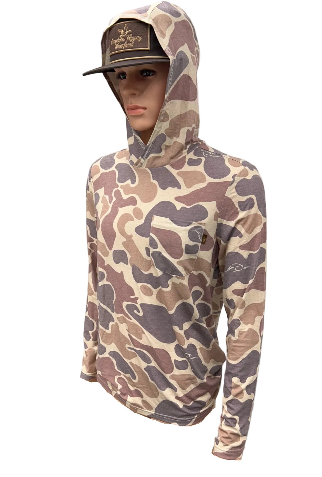 AFW Vintage Camo Brown long sleeve with Hood - Angler's Pro Tackle & Outdoors