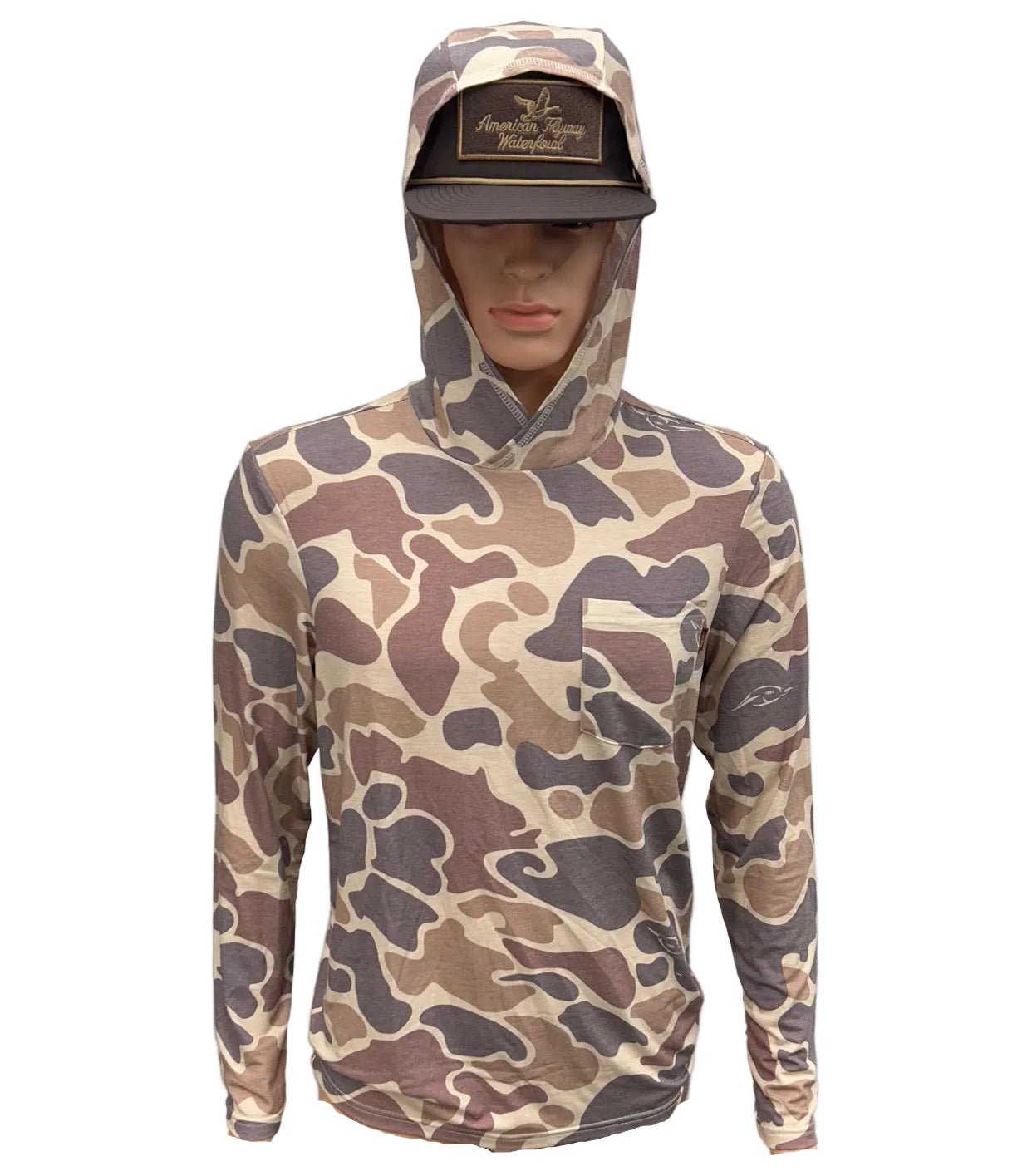 AFW Vintage Camo Brown long sleeve with Hood - Angler's Pro Tackle & Outdoors
