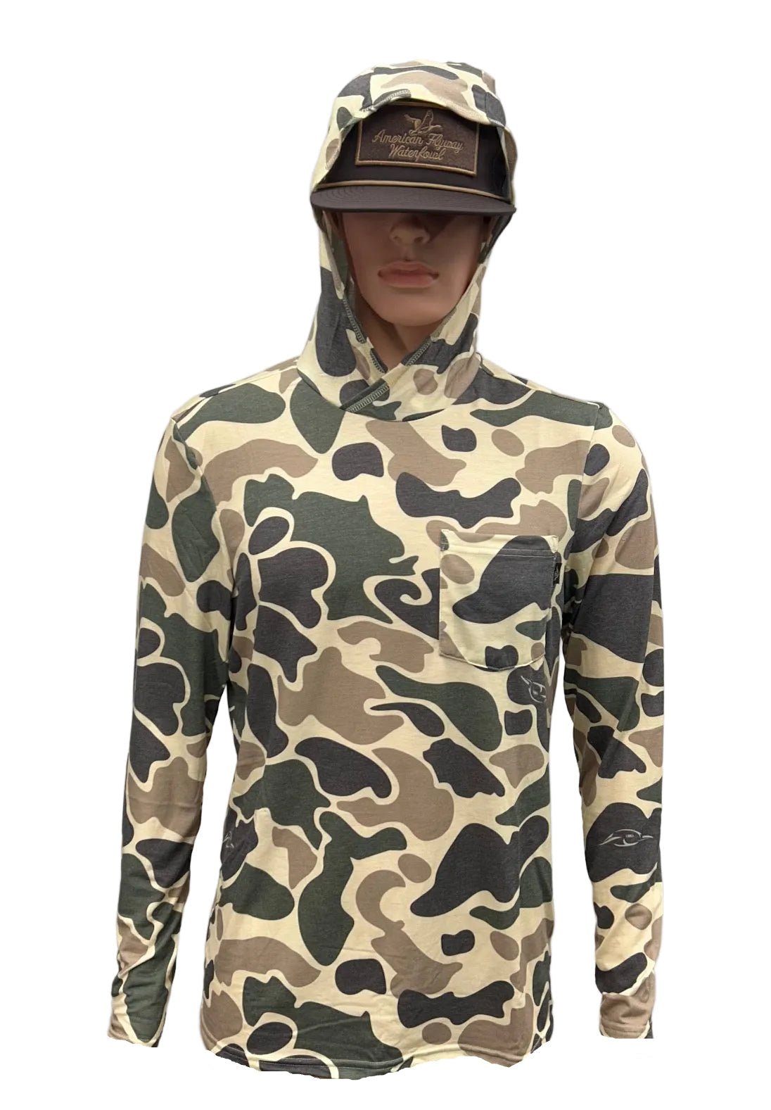 AFW Vintage Camo Green & Brown long sleeve with Hood - Angler's Pro Tackle & Outdoors