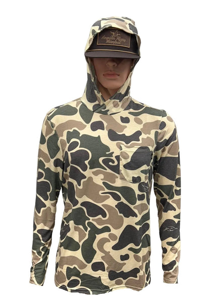 AFW Vintage Camo Green & Brown long sleeve with Hood - Angler's Pro Tackle & Outdoors