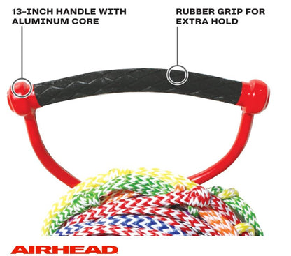 Airhead 75' Long 8 Color Coded Section Water Skiing Training Rope w/ 13" Handle - Angler's Pro Tackle & Outdoors