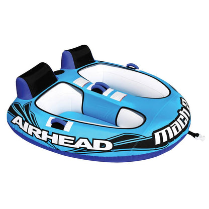 Airhead AHM2 - 2 Mach 2 Inflatable 2 Rider Cockpit Lake Boating Water Towable Tube - Angler's Pro Tackle & Outdoors