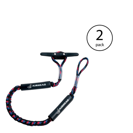 AIRHEAD Bungee Dock Line 5 Feet Boat Cord, Stretches to 7 Feet (2 Pack) - Angler's Pro Tackle & Outdoors