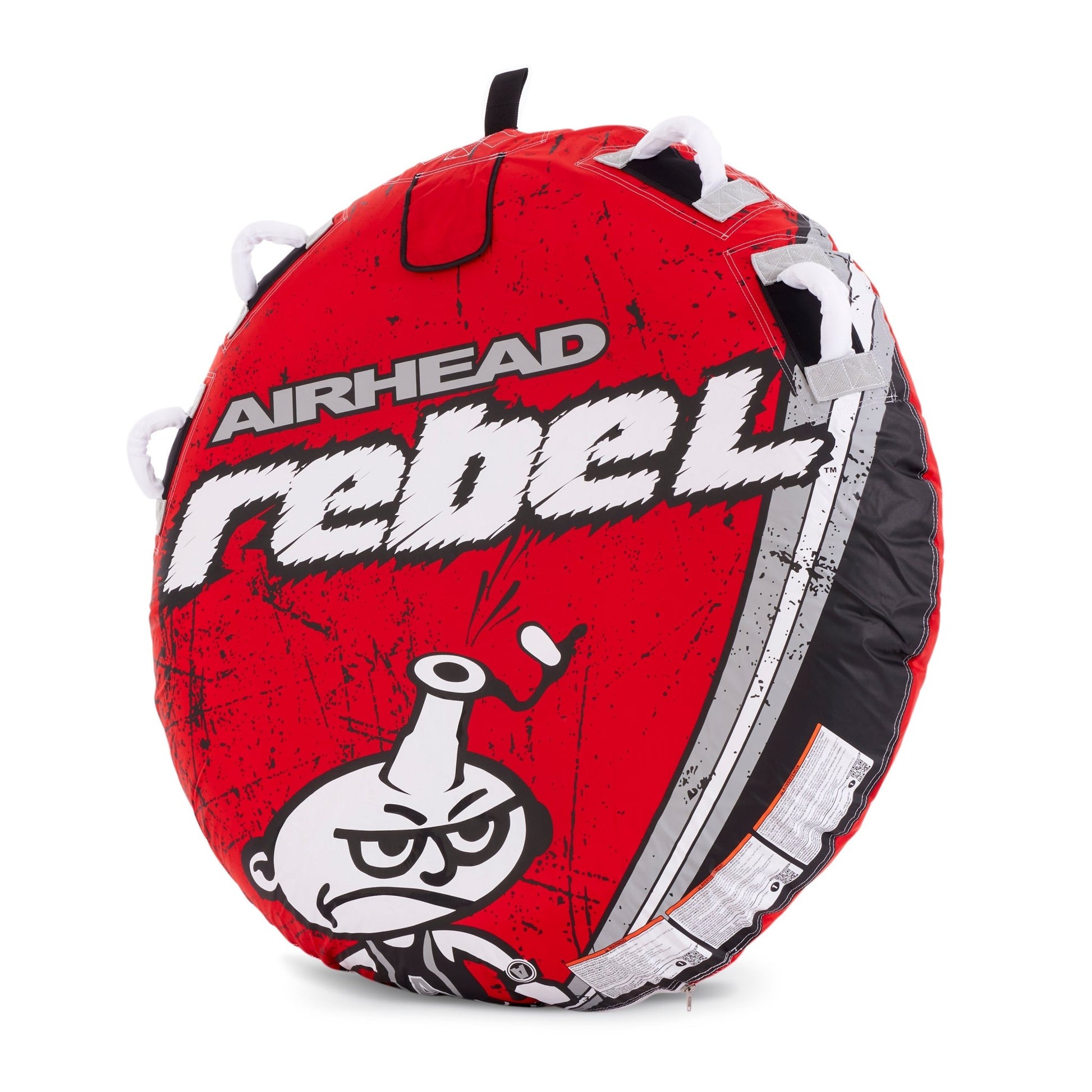 Airhead Rebel 54 Inch 1 Person Red Towable Tube Kit w/ Rope and 12V Pump(3 Pack) - Angler's Pro Tackle & Outdoors