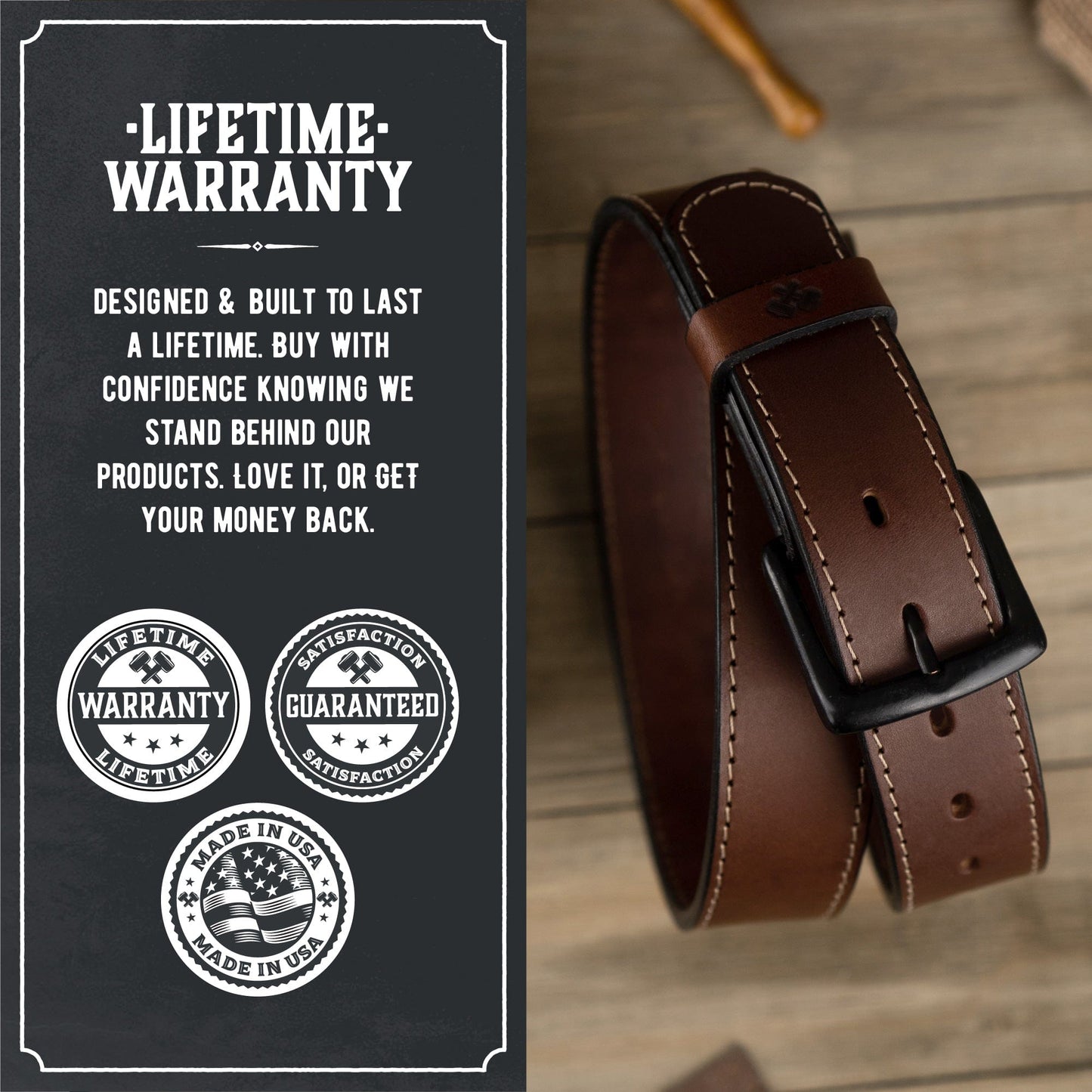 Main Street Forge - The All American Stitched Leather Belt