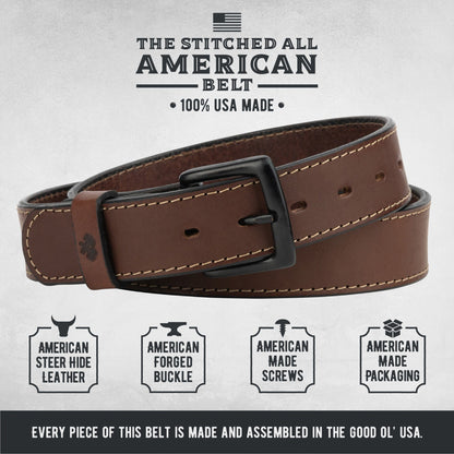 Main Street Forge - The All American Stitched Leather Belt