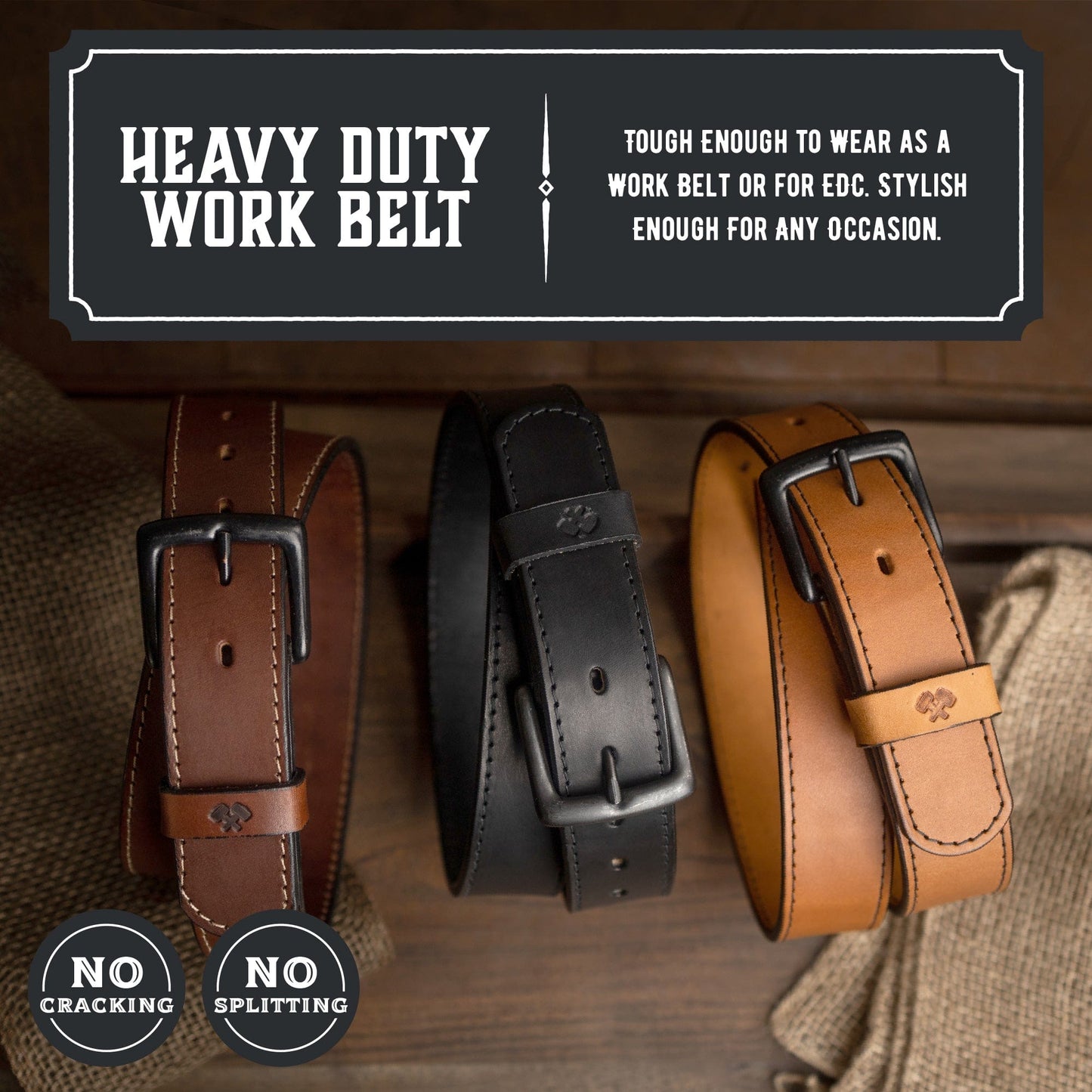 Main Street Forge - The All American Stitched Leather Belt