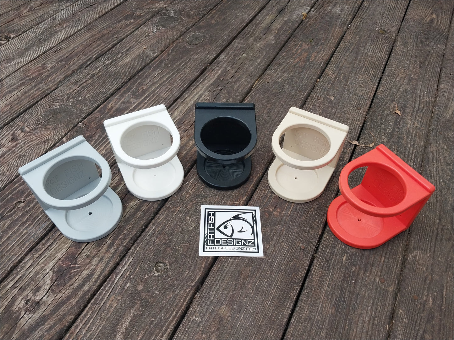 Fat Fish Designz  Boat Cup holder- holds up to a 3.5" cup/ bottle