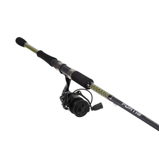 Wild Water | Fortis 7' Medium Action 2 Piece Spinning Rod and 4000 Spinning Reel Package (FSP702M)