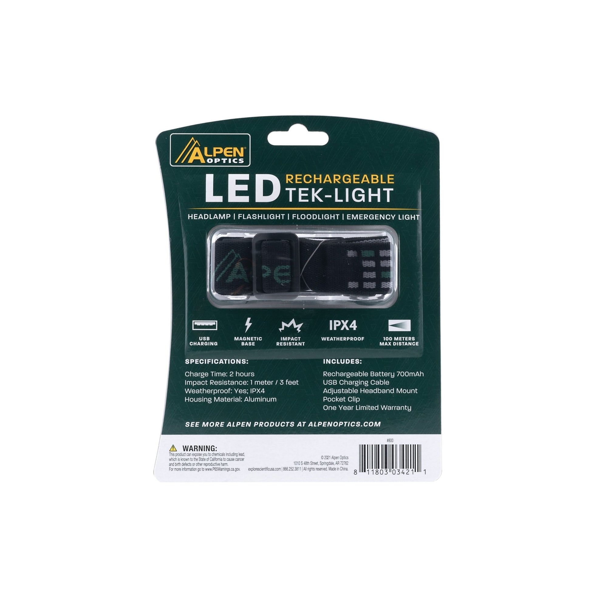 Alpen LED Rechargeable Tek - Light Headlamp - Angler's Pro Tackle & Outdoors