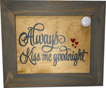 Bellewood Designs - Wall Gun Safe with Decorative Front Always Kiss Me Goodnight