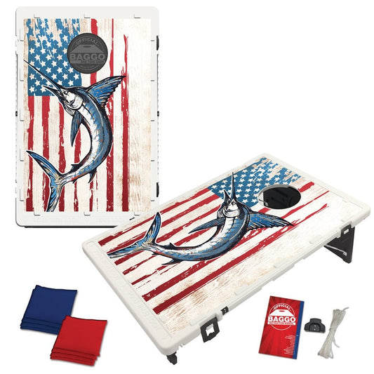 American Flag Swordfish Baggo Portable 2x3 Cornhole Bean Bag Toss Game - Angler's Pro Tackle & Outdoors