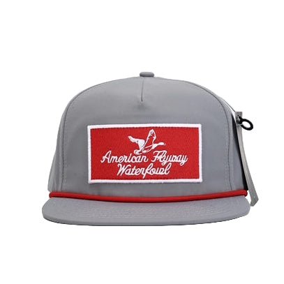 American Flyway Waterfowl Throwback Vintage Rope Hat Grey with Patch and Red Rope - Angler's Pro Tackle & Outdoors