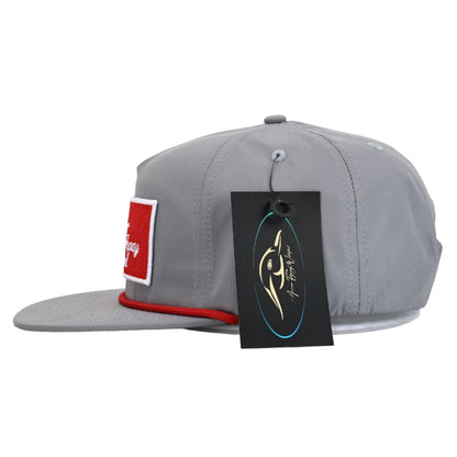 American Flyway Waterfowl Throwback Vintage Rope Hat Grey with Patch and Red Rope - Angler's Pro Tackle & Outdoors