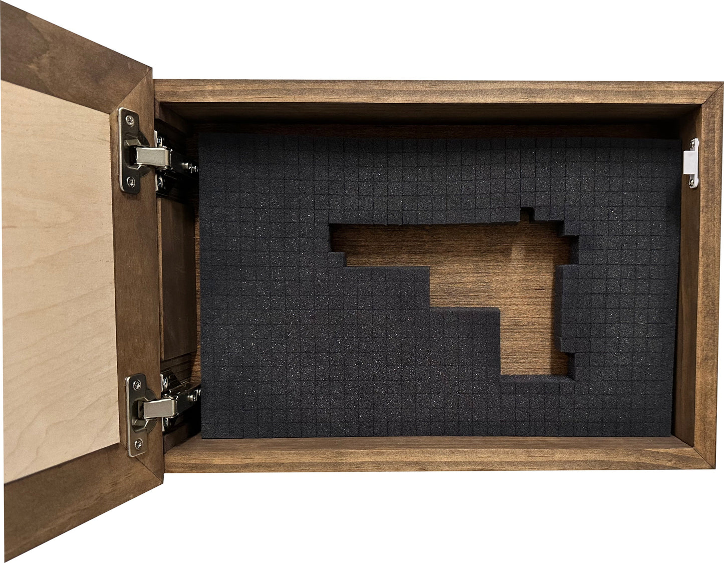 Bellewood Designs - Locking Gun Cabinet Wall Mounted with American Flag and Farmer Patriotic Decorative Front