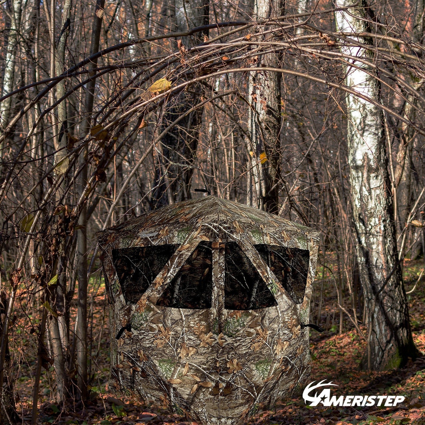 Ameristep Care Taker Pop - Up 2 Person Ground Hunting Concealment Blind, RealTree - Angler's Pro Tackle & Outdoors