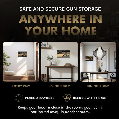 Bellewood Designs - Dont Tread On Me Secure Wall-Mounted Gun Cabinet (Stripes)