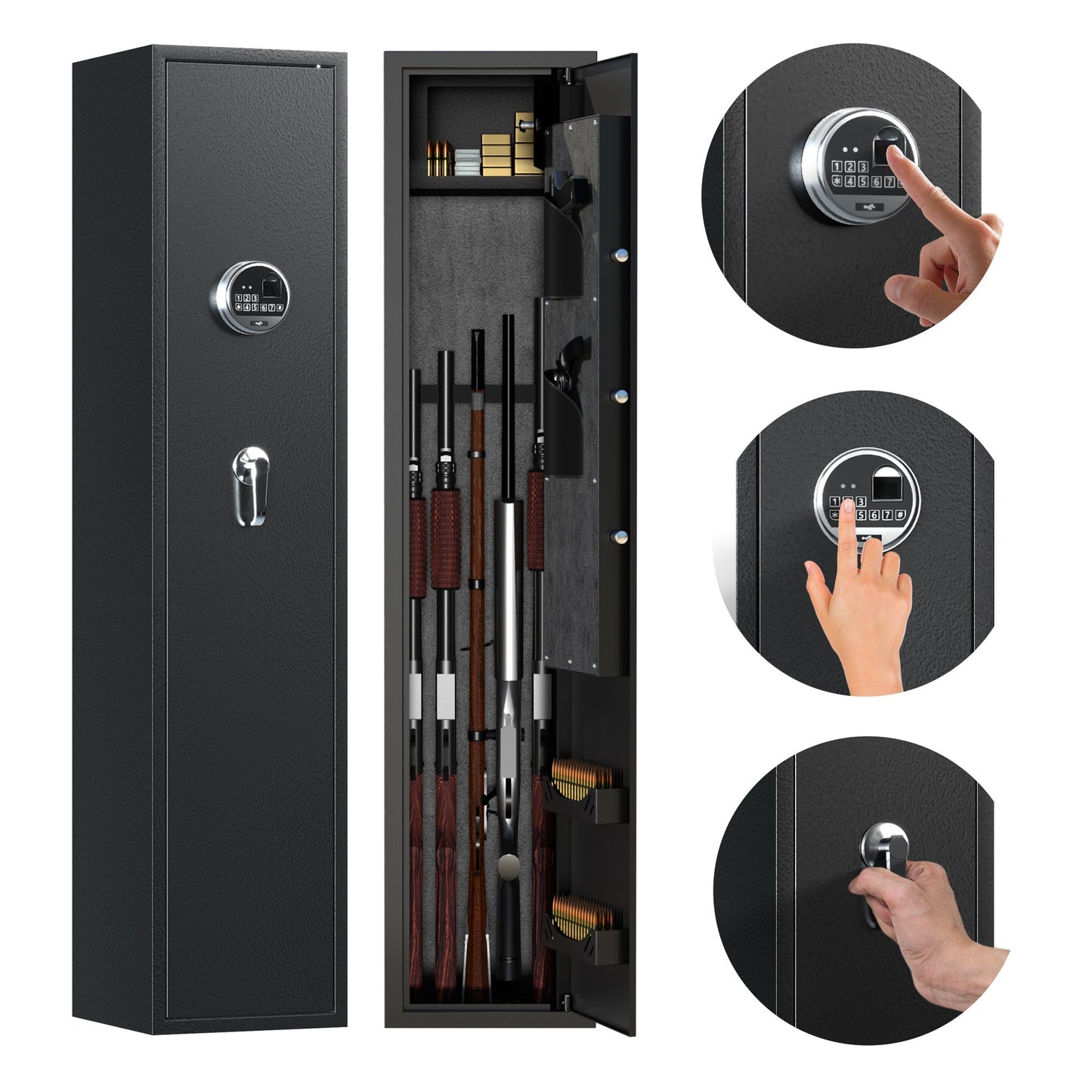 AOBABO 5 - Rifle Gun Safe w/Keypad Lock, Security Cabinet Long Safes Gun Cabinet - Angler's Pro Tackle & Outdoors