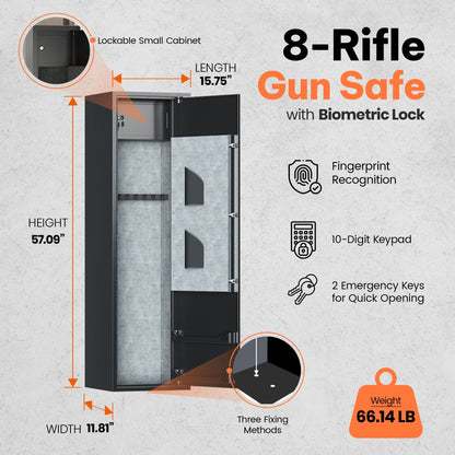 AOBABO 8 - Rifle Gun Safe w/Keypad Lock, Security Cabinet Long Safes Gun Cabinet - Angler's Pro Tackle & Outdoors