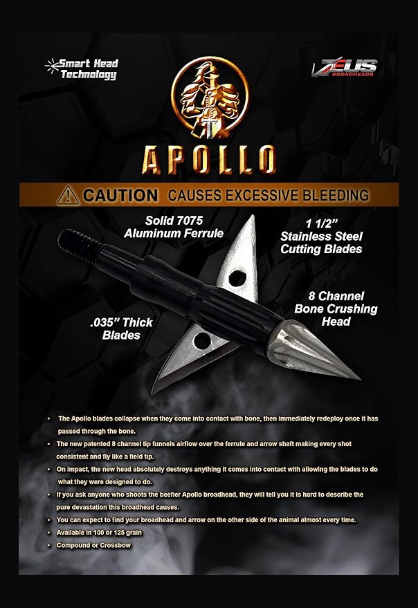 KILLZ APOLLO 100 GRAIN BROADHEADS (3 PACK)(FORMERLY HERA)