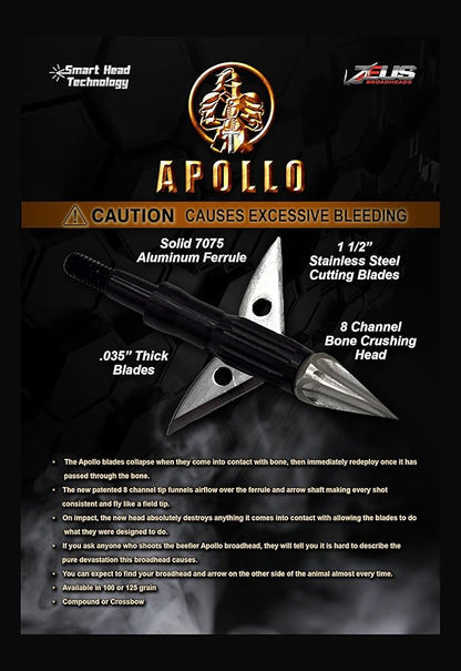 KILLZ APOLLO 100 GRAIN BROADHEADS (3 PACK)(FORMERLY HERA)