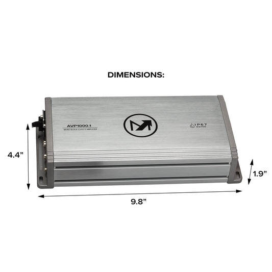 Magnadyne AquaVibe Pro Mono-Channel Class D 1000-Watt Marine Amplifier IP67 Rated