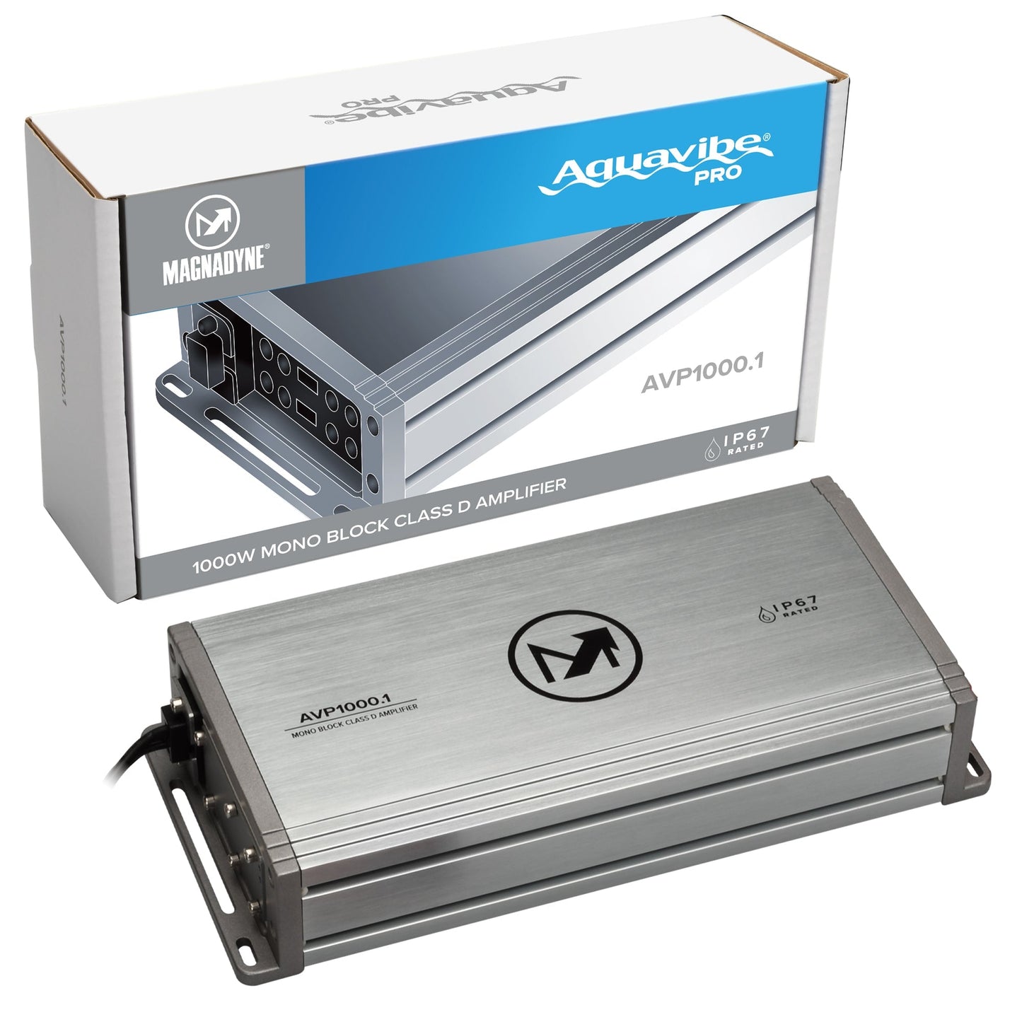 Magnadyne AquaVibe Pro Mono-Channel Class D 1000-Watt Marine Amplifier IP67 Rated