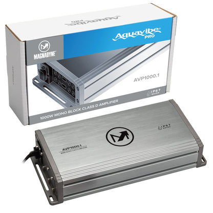 Magnadyne AquaVibe Pro Mono-Channel Class D 1000-Watt Marine Amplifier IP67 Rated