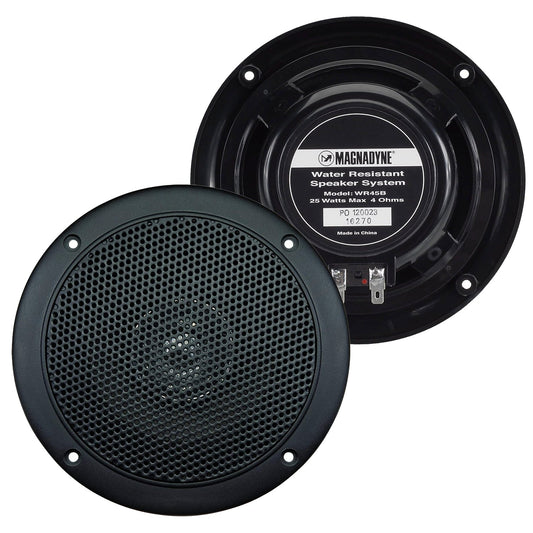 Magnadyne AquaVibe WR45B | Water-Resistant 5" Dual Cone Speakers | Black | Sold as Pair