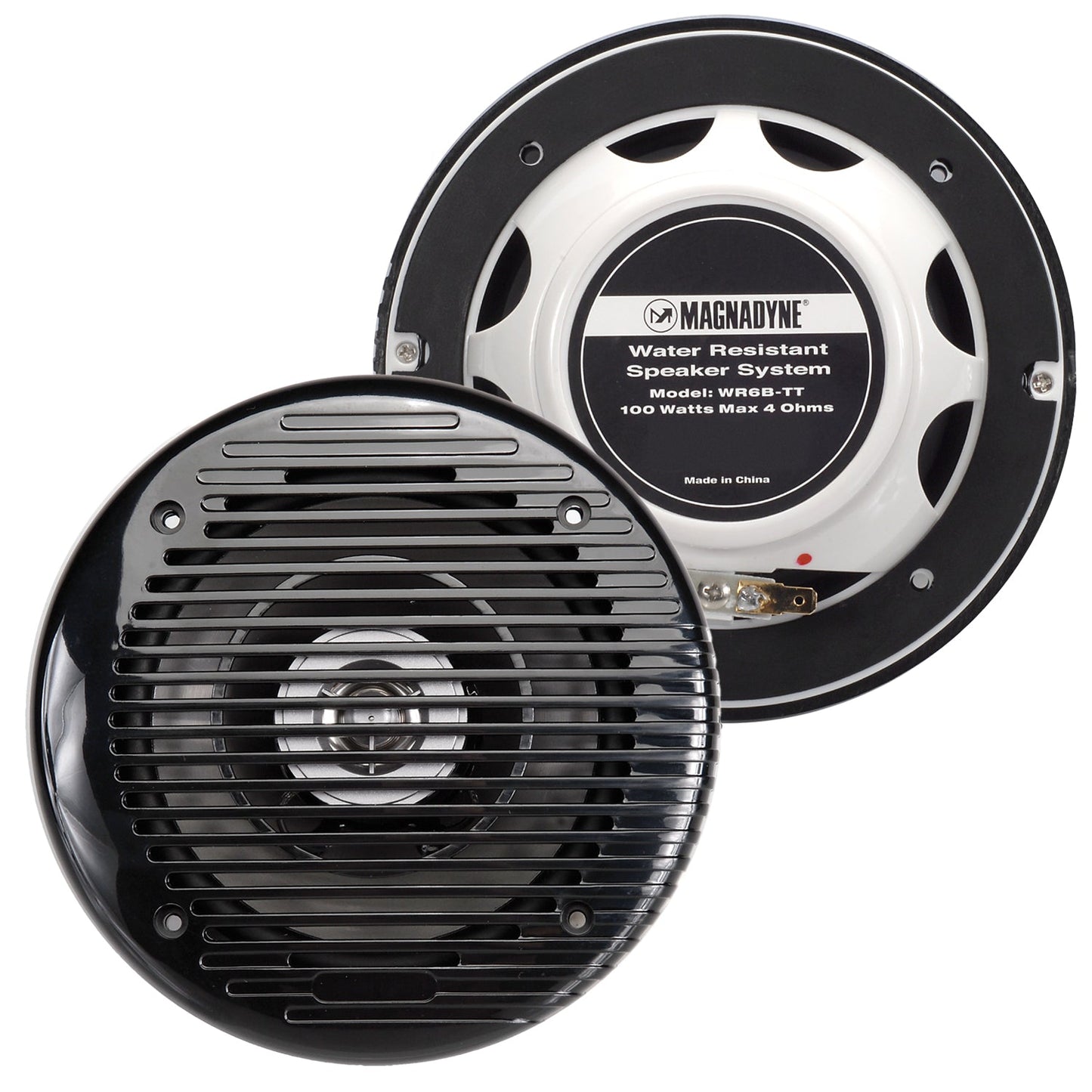 Magnadyne AquaVibe WR6B-TT-PAIR | Marine Water-Resistant 6 1/2" 2-Way Speaker | Sold as a Pair