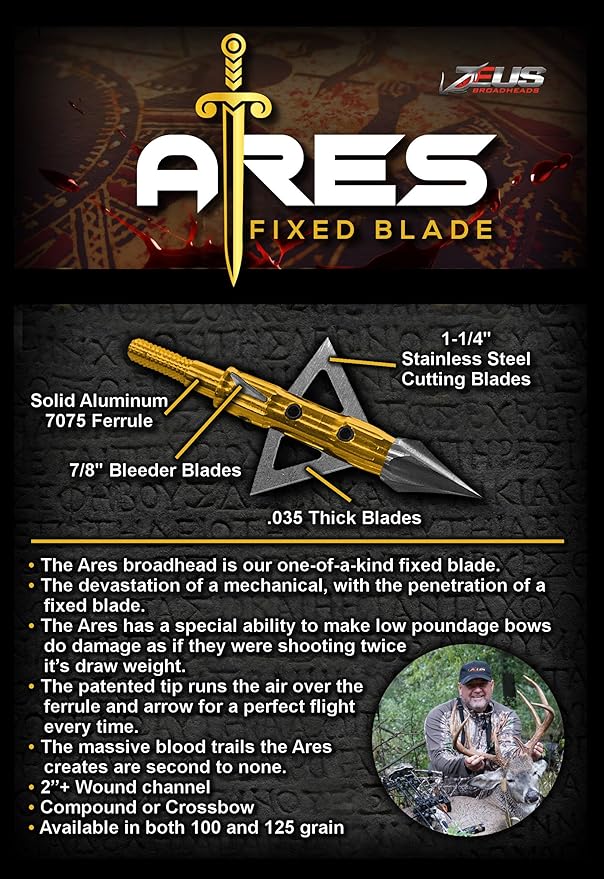 KILLZ ARES 100 GRAIN BROADHEADS (3 PACK)