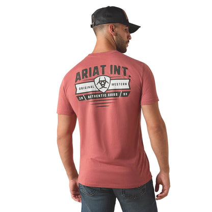 Ariat Mens Short Sleeve Shirt, Banner Badge Western Graphic Tee