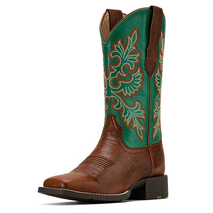 Ariat Women's Round Up Wide Square Toe StretchFit Western Boot