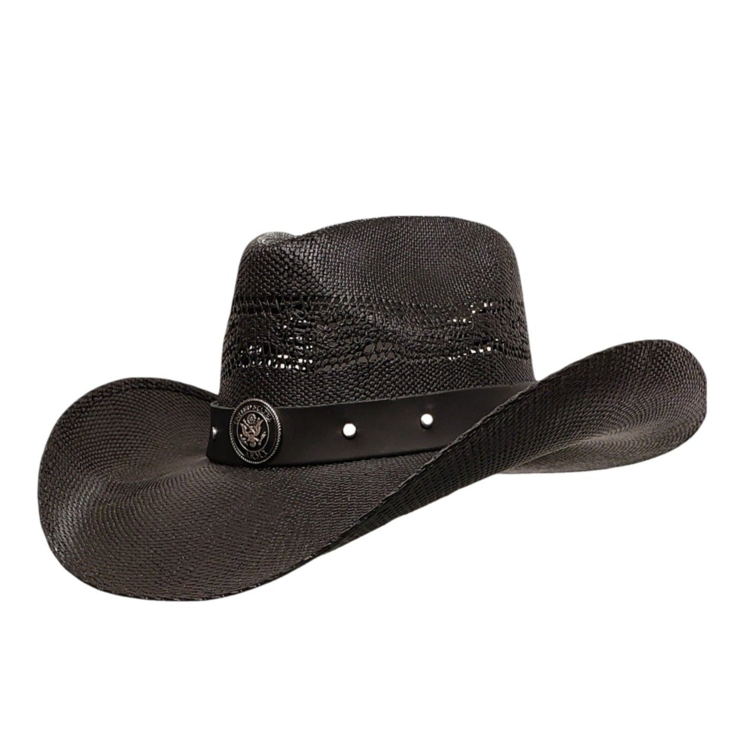 Gone Country ARMY HEROES BLACK SHANTUNG STRAW
