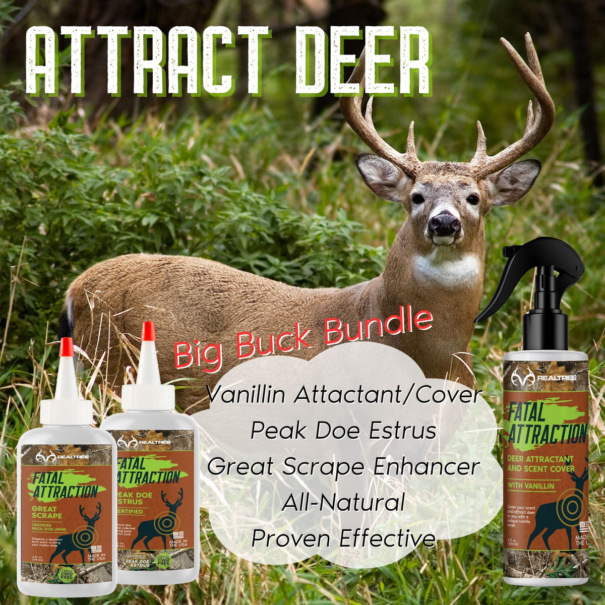 Zone Protects Deer Attractants; Realtree Fatal Attraction Big Buck Bundle