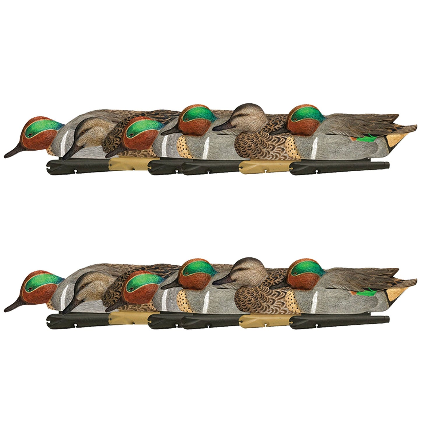 Avian X Topflight Green - Winged Teal Duck, Floating Decoys, Set of 12, Multicolor - Angler's Pro Tackle & Outdoors