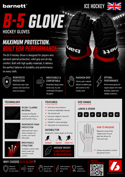Barnett B-5 Competition Ice Hockey gloves