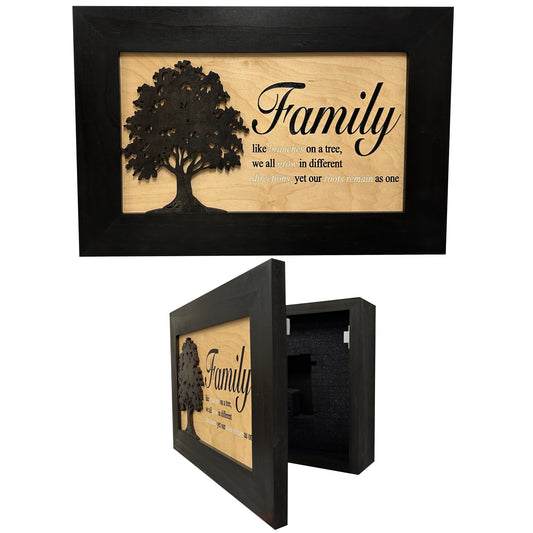 Bellewood Designs - Secured Gun Storage Cabinet with Family Branches (Black)