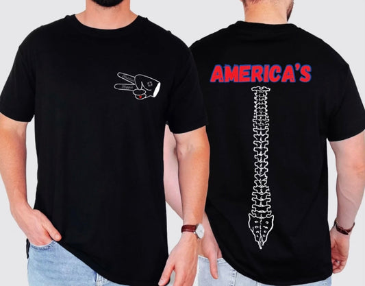 Hustlin Hippie America's Backbone BLACK T-Shirt