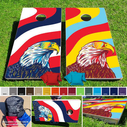 Baggo Eagle & Shades Pro Style Cornhole Bean Bag Toss Game 24x48 with 8 Regulation 16oz Bags - Angler's Pro Tackle & Outdoors