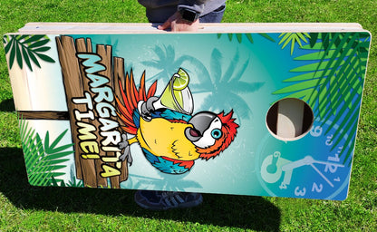 Baggo Margarita Time Parrot Pro Style Cornhole Bean Bag Toss Game 24x48 with 8 Regulation 16oz Bags - Angler's Pro Tackle & Outdoors