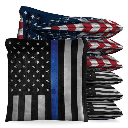 BaggoThin Blue Line Cornhole Bean Bag Toss Bags (set of 8) - Angler's Pro Tackle & Outdoors