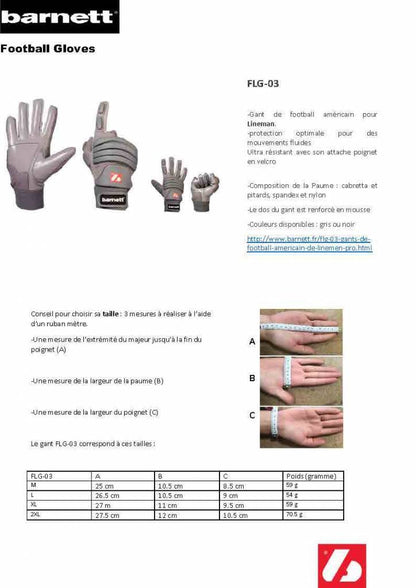 Barnett FLG - 03 Exceptional linemen gloves, OL,DL, Black - Angler's Pro Tackle & Outdoors