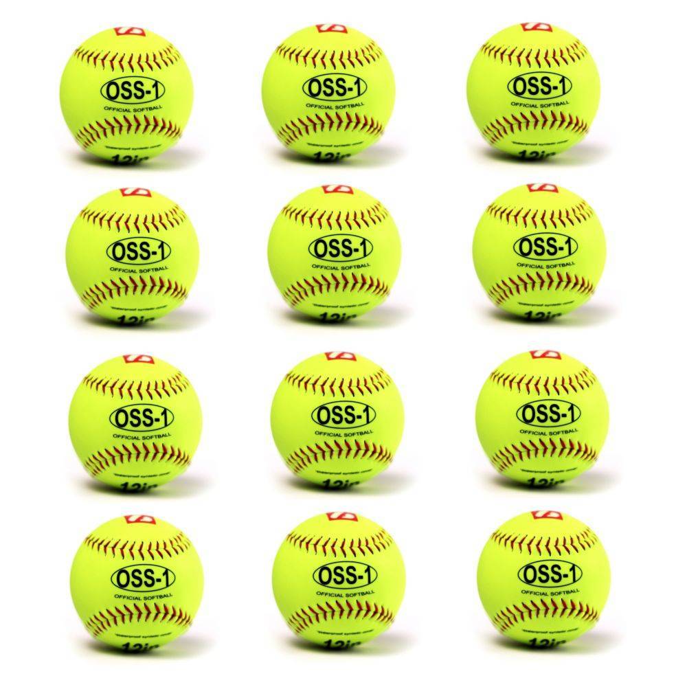 Barnett OSS - 1 Practice softball ball, size 12", yellow, 1 dozen - Angler's Pro Tackle & Outdoors